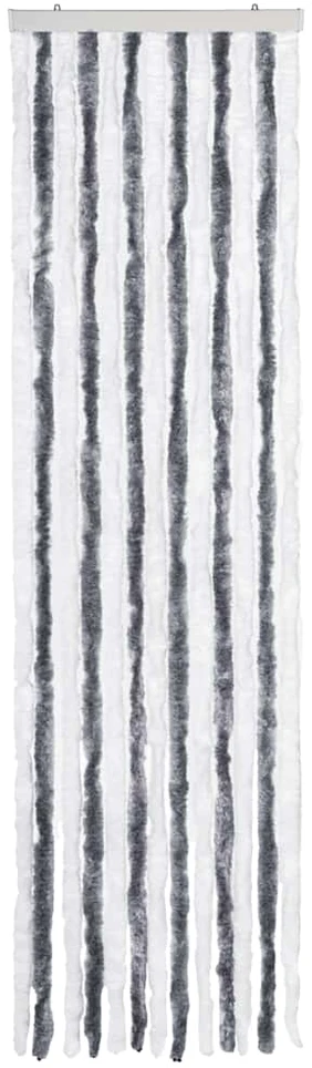 Užuolaida nuo vabzdžių, pilka ir balta, 56x185 cm, šenilis