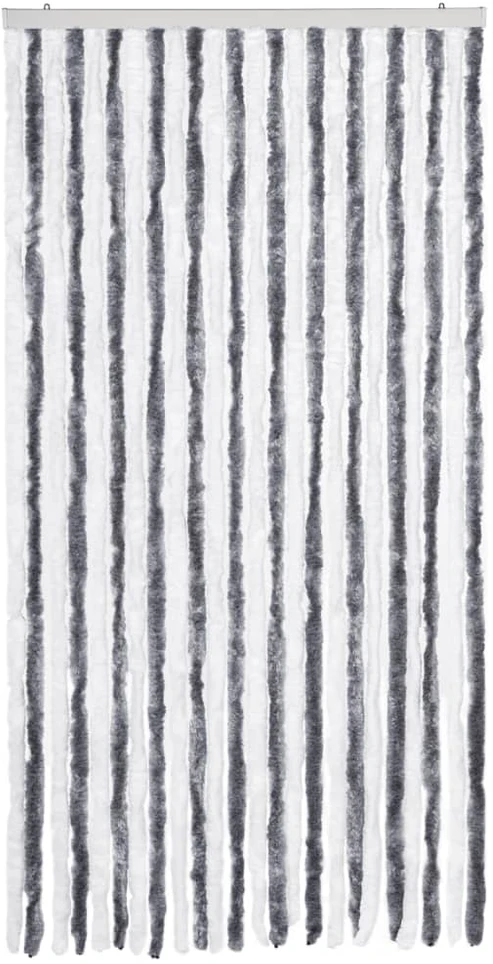Užuolaida nuo vabzdžių, pilka ir balta, 100x220 cm, šenilis