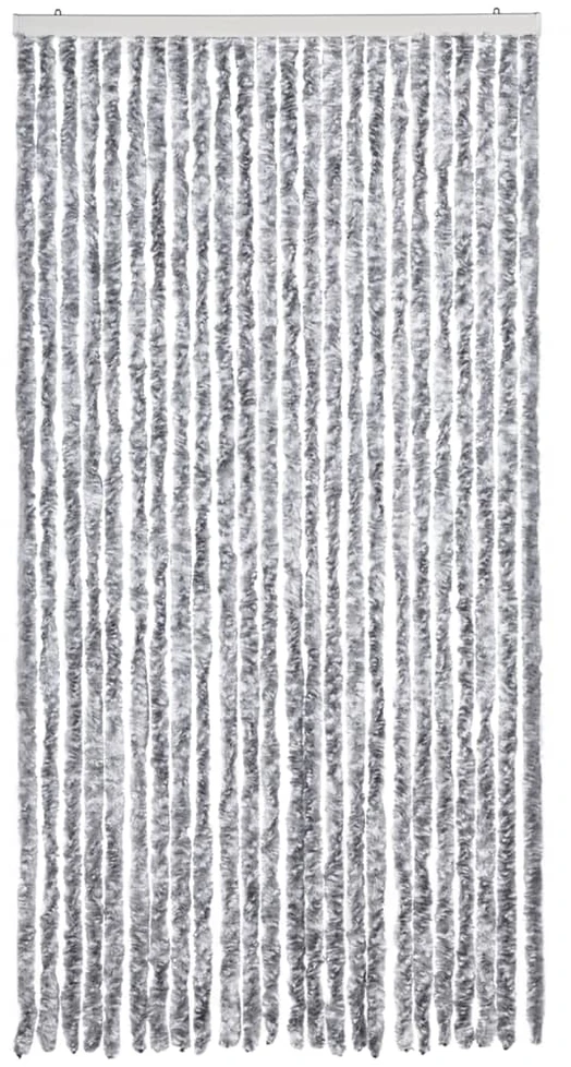 Užuolaida nuo vabzdžių, pilka ir balta, 100x220 cm, šenilis