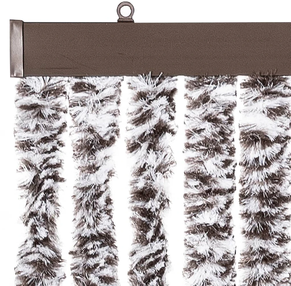 Užuolaida nuo vabzdžių, ruda ir kreminė, 100x220 cm, šenilis