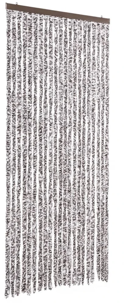 Užuolaida nuo vabzdžių, ruda ir kreminė, 90x220 cm, šenilis