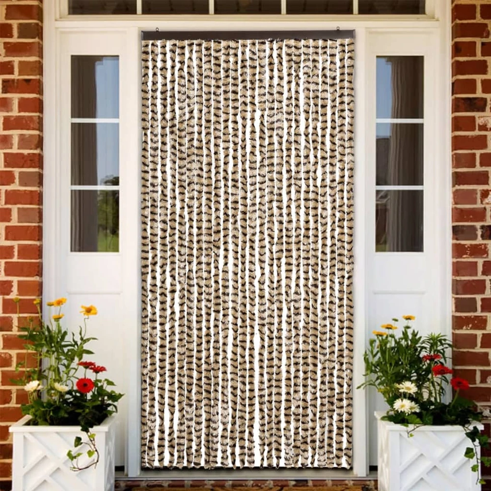 Užuolaida nuo vabzdžių, smėlio ir ruda, 100x220cm šenilis