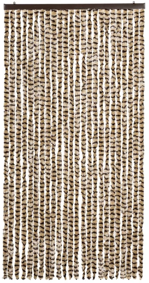 Užuolaida nuo vabzdžių, smėlio ir ruda, 100x220cm šenilis