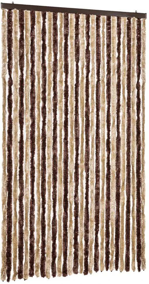 Užuolaida nuo vabzdžių, smėlio ir ruda, 118x220cm šenilis