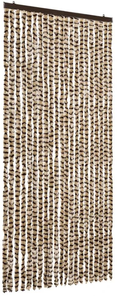 Užuolaida nuo vabzdžių, smėlio ir ruda, 90x220cm šenilis
