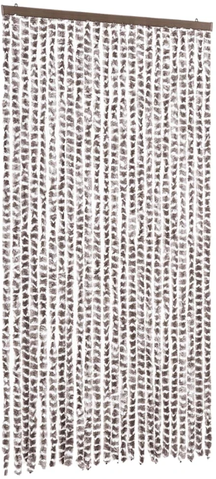Užuolaida nuo vabzdžių, taupe ir balta, 100x220cm, šenilis