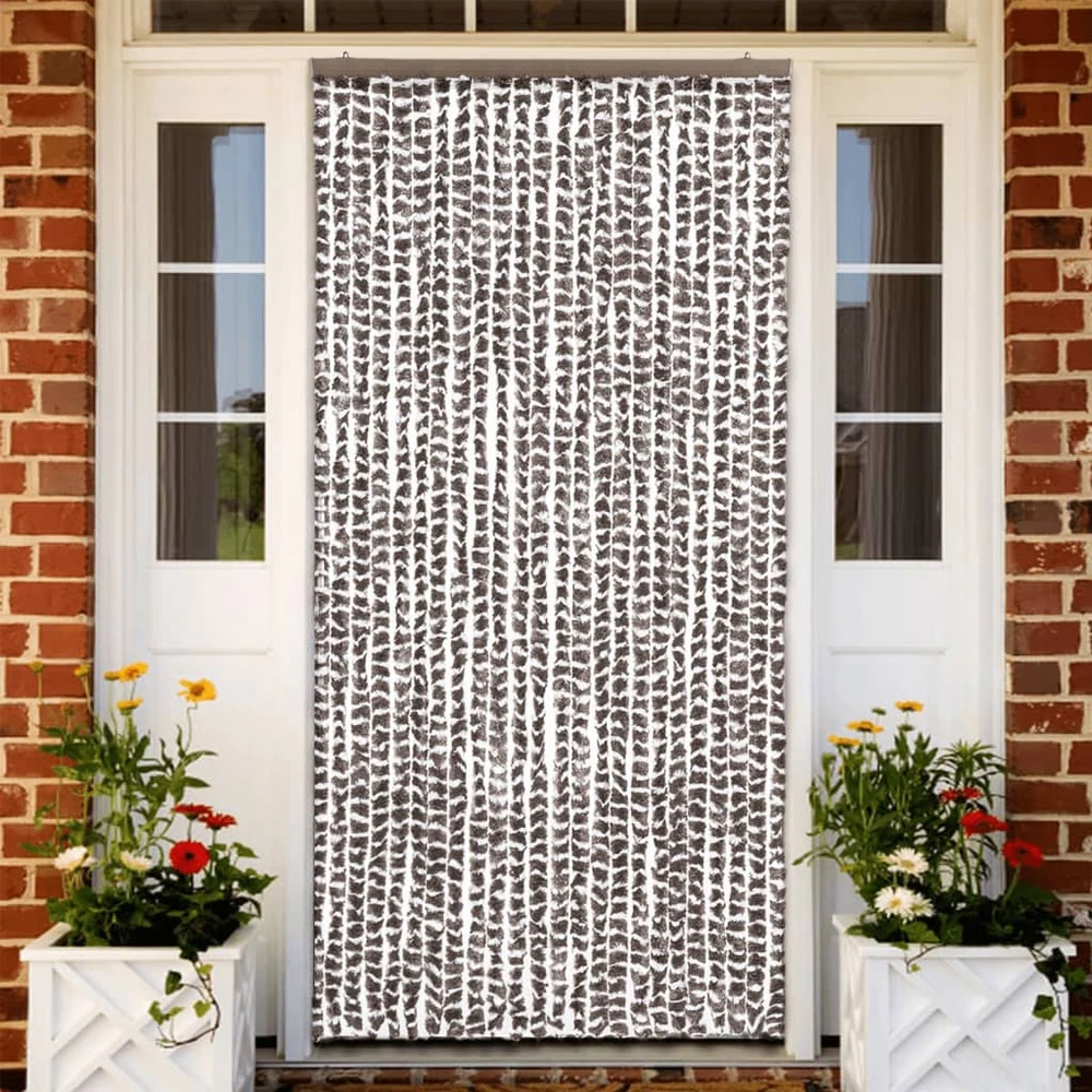 Užuolaida nuo vabzdžių, taupe ir balta, 100x220cm, šenilis