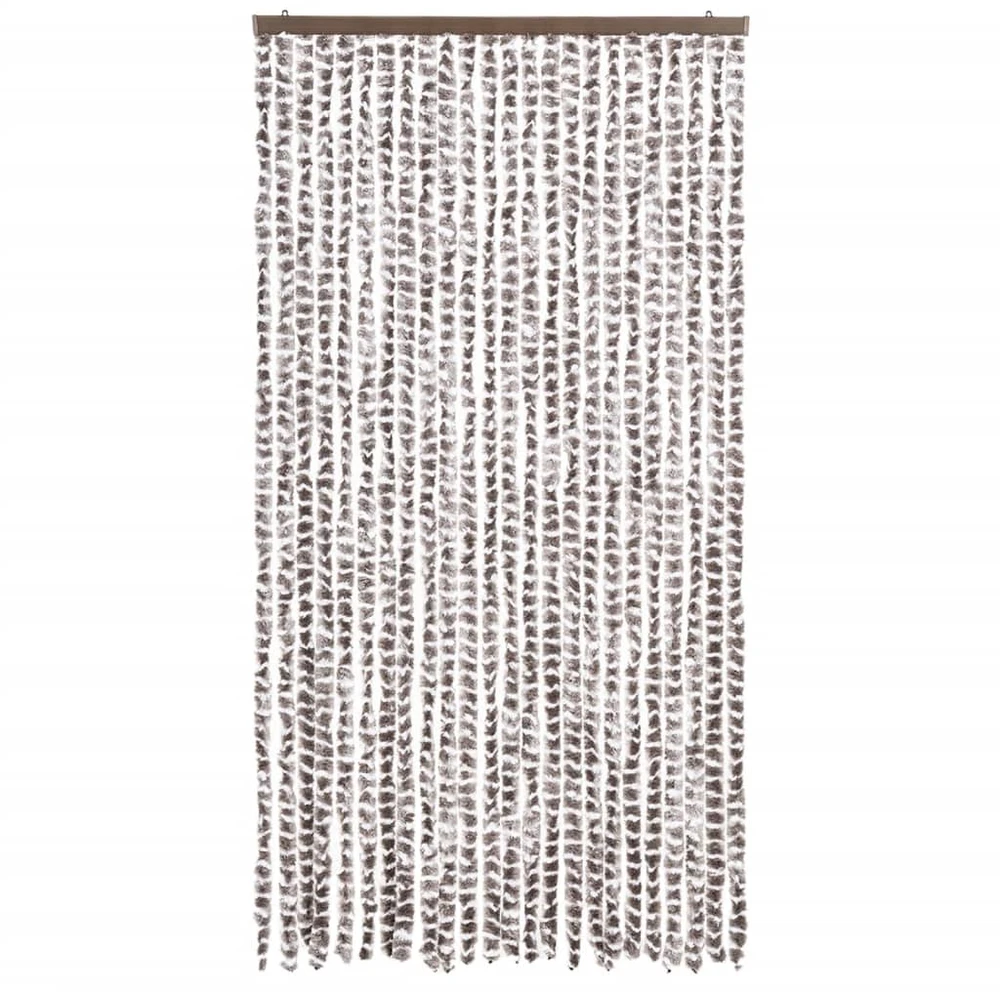Užuolaida nuo vabzdžių, taupe ir balta, 100x220cm, šenilis