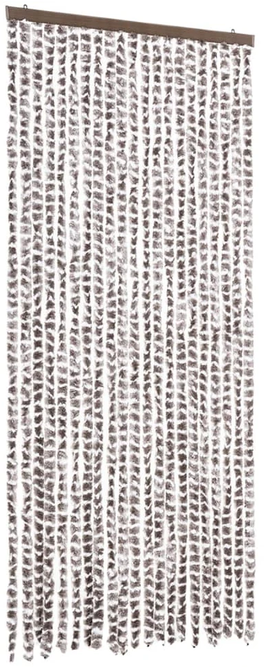 Užuolaida nuo vabzdžių, taupe ir balta, 90x220cm, šenilis