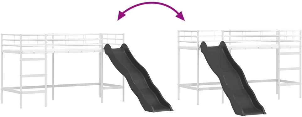 Vaikiška dvigulis lovos rėmas su slidėmis Balta ir antracito