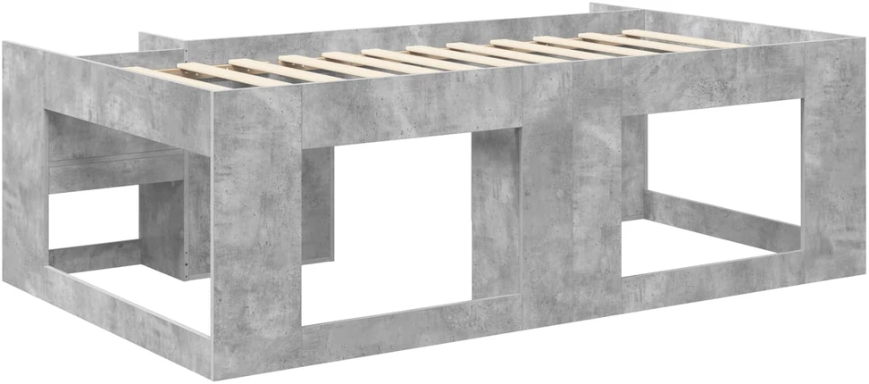 Vaikiška lova su saugykla Betono pilka 75 x 190 cm