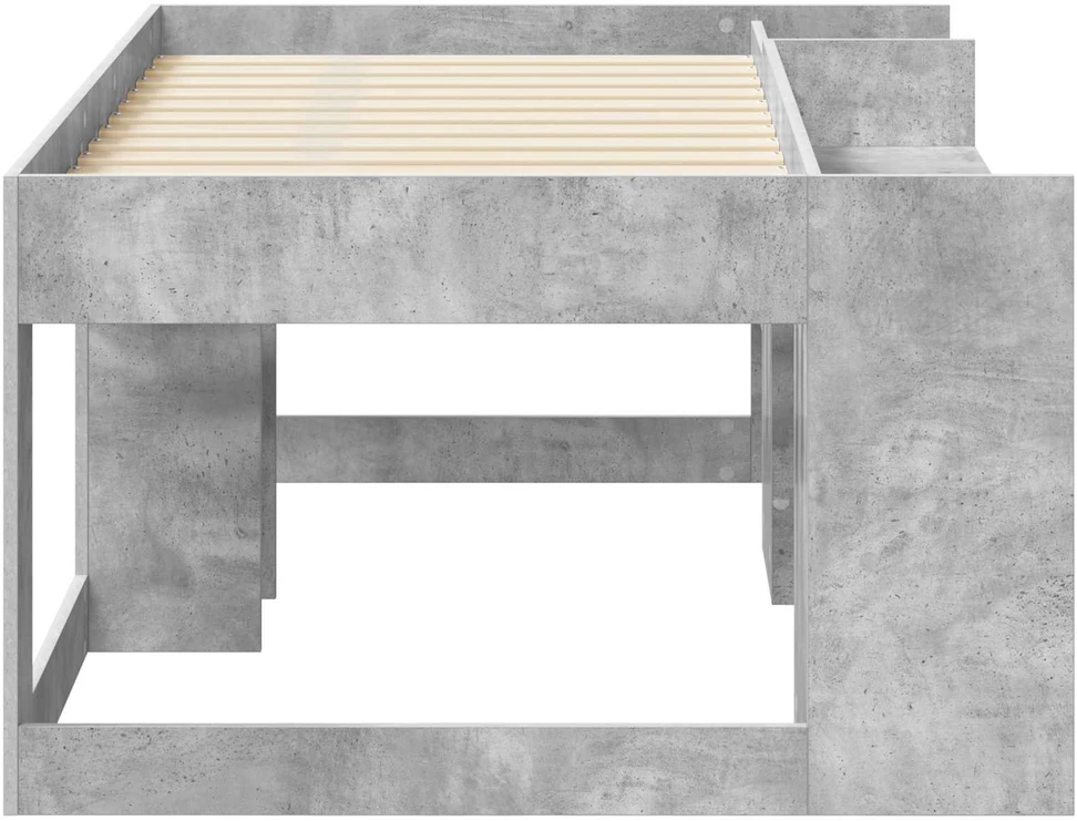 Vaikiška lova su saugykla Betono pilka 80 x 160 cm