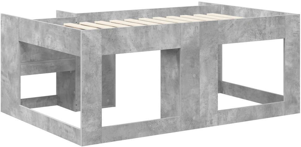 Vaikiška lova su saugykla Betono pilka 80 x 160 cm