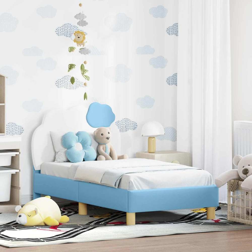 Lova Vaikiška Lovo Rėmas su Galvūgaliu Mėlyna 70 x 140 cm PU
