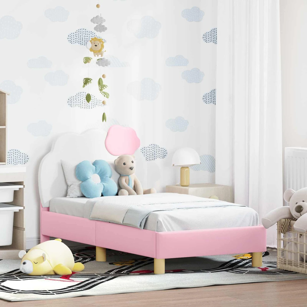 Lova Vaikiška Lovo Rėmas su Galvūgaliu Rožinė 70 x 140 cm PU