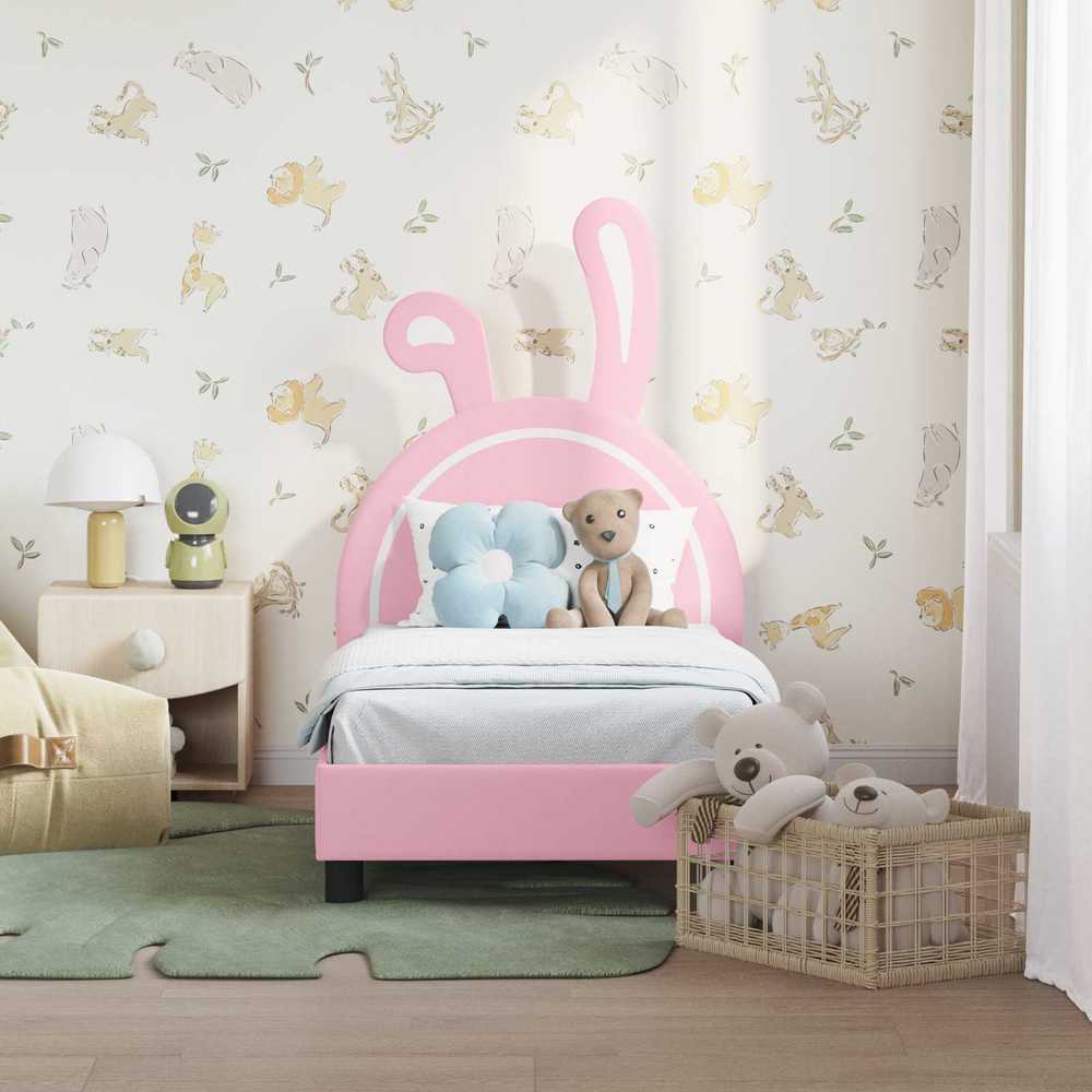 Lova Vaikiška Lovo Rėmas su Galvūgaliu Rožinė 70 x 140 cm PU