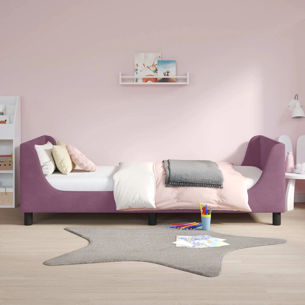 Lova Vaikiška lovos konstrukcija su galvūgaliu Violetinė 80 x 200 cm