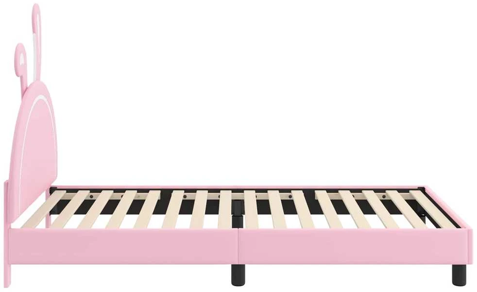 Lova Vaikiška lovos konstrukcija su galvūgaliu Rožinė 90 x 200 cm PU