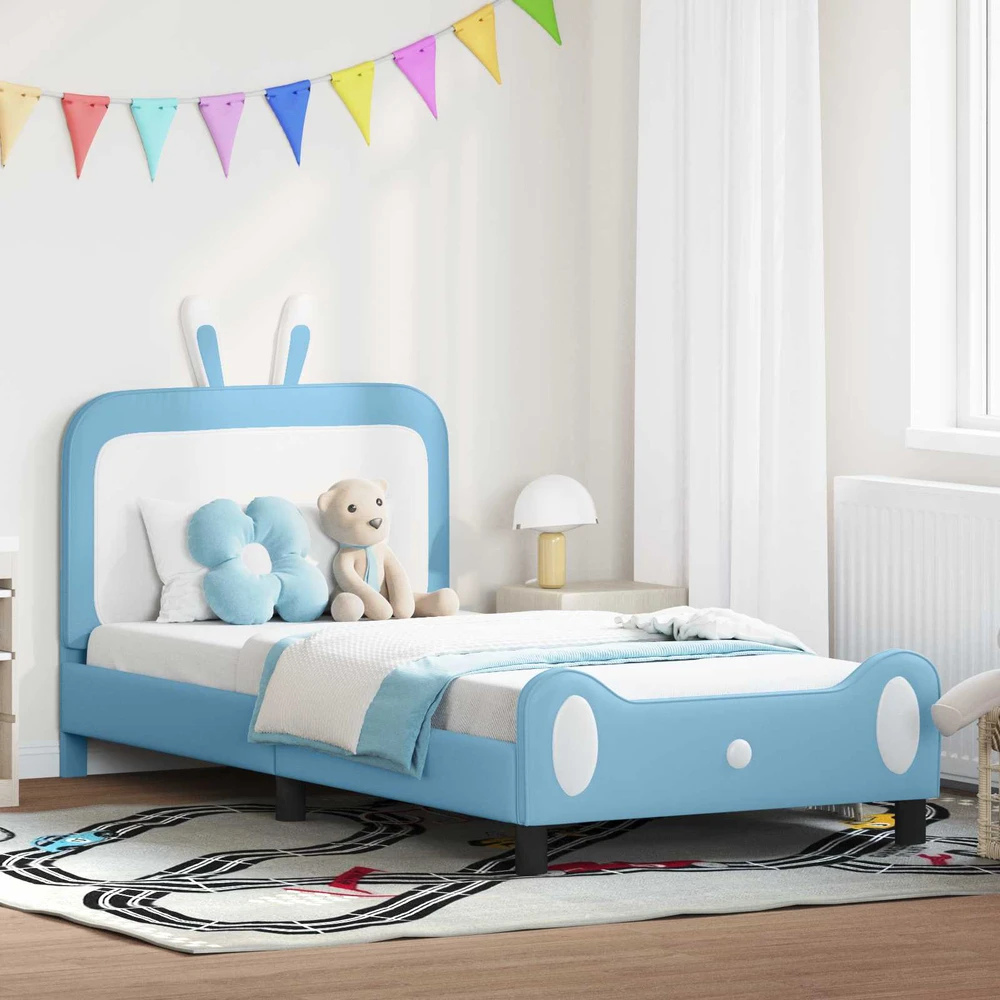 Lova Vaikiška lovos konstrukcija su galvūgaliu Mėlyna 80 x 200 cm PU