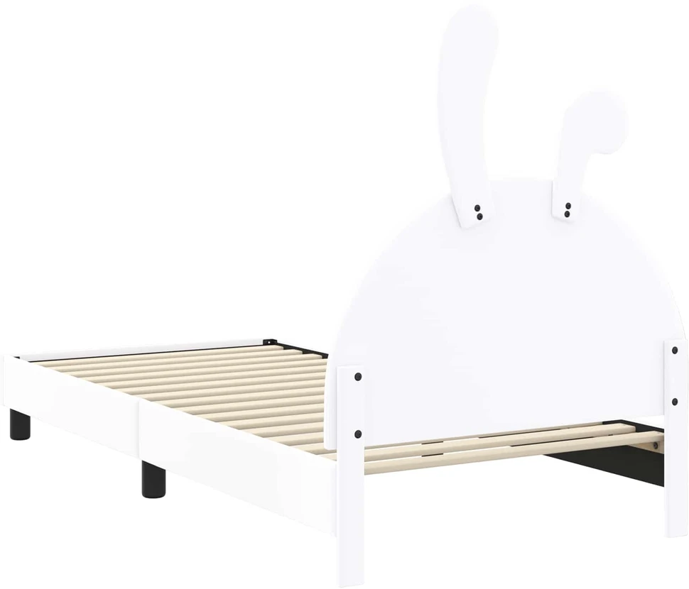 Lova Vaikiška lovos konstrukcija su galvūgaliu Balta 90 x 200 cm PU