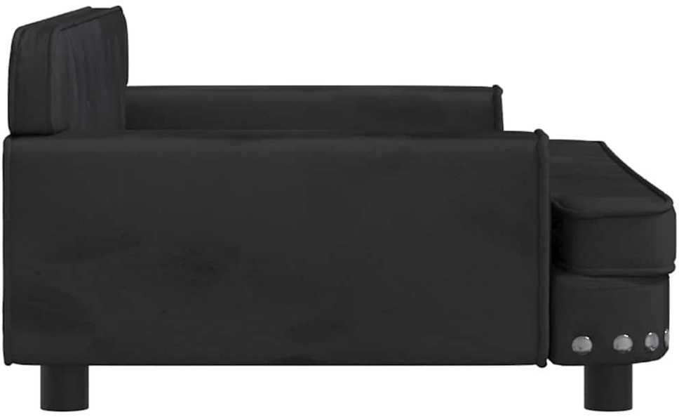 Vaikiška sofa, juodos spalvos, 90x53x30cm, aksomas