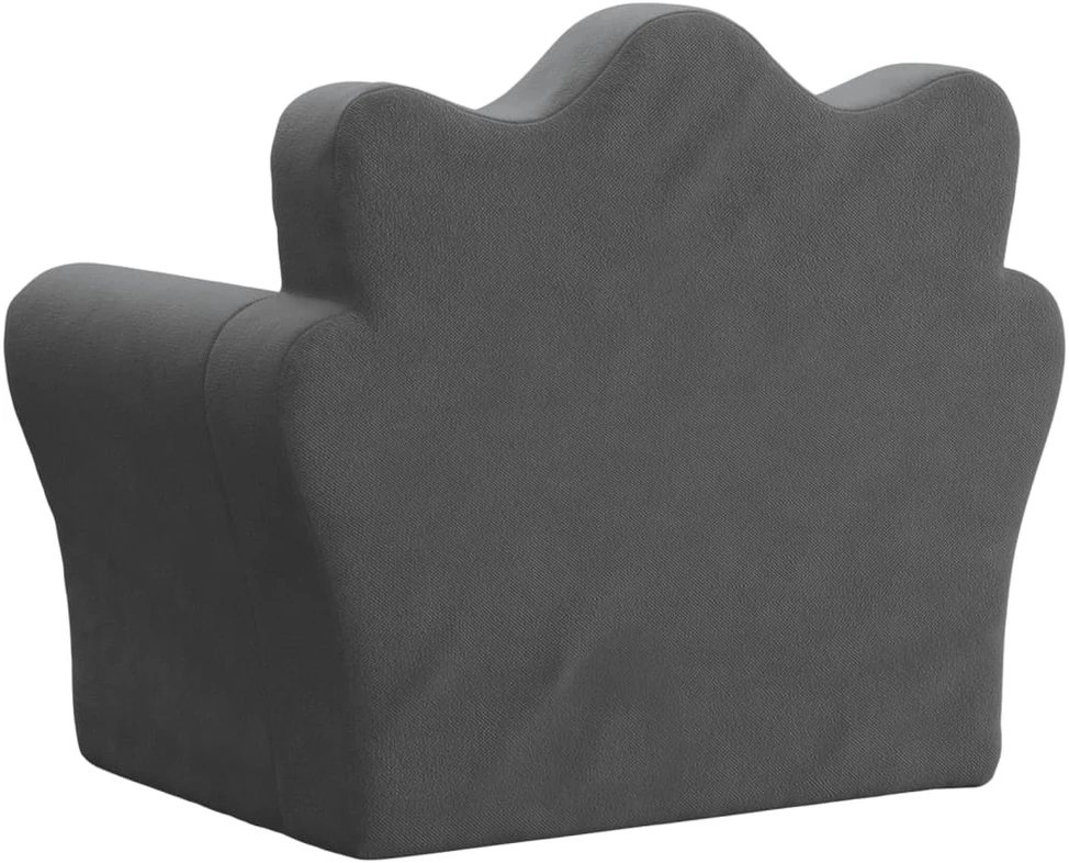 Vaikiška sofa-lova, antracito spalvos, minkštas pliušas