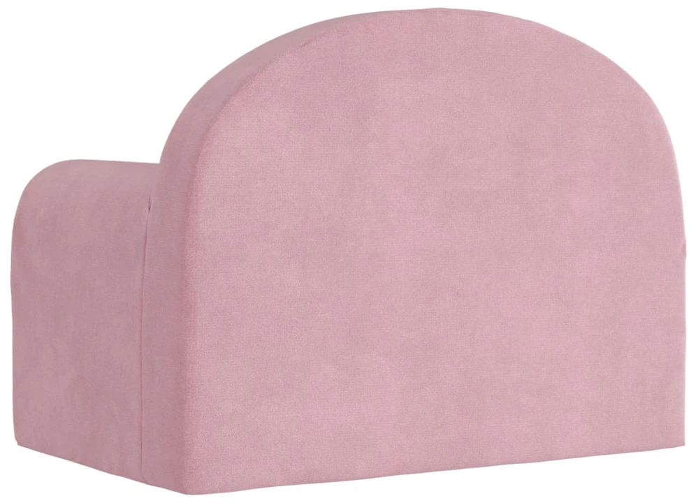 Vaikiška sofa-lova, rožinės spalvos, minkštas pliušas