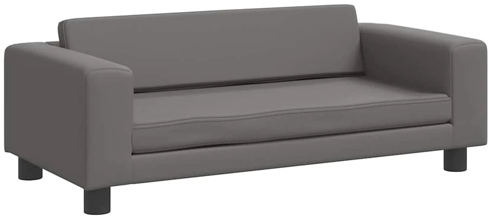 Vaikiška sofa su pakoja, pilka, 100x50x30cm, dirbtinė oda