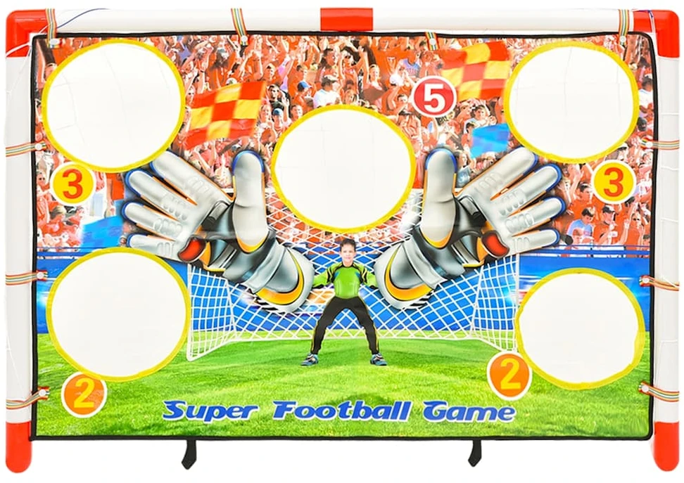 Vaikiški futbolo vartai su treniruočių sienele, 120x51x77,5cm