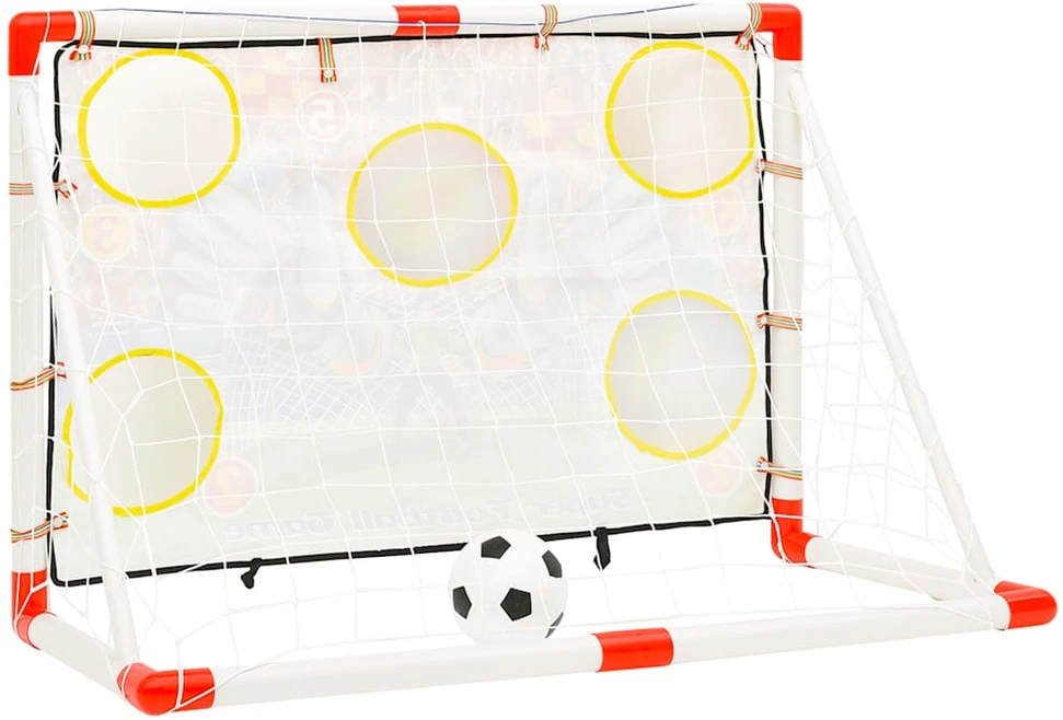 Vaikiški futbolo vartai su treniruočių sienele, 120x51x77,5cm