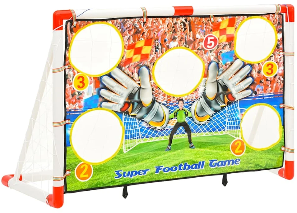 Vaikiški futbolo vartai su treniruočių sienele, 120x51x77,5cm