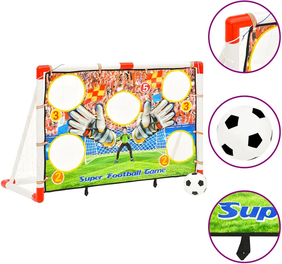 Vaikiški futbolo vartai su treniruočių sienele, 120x51x77,5cm