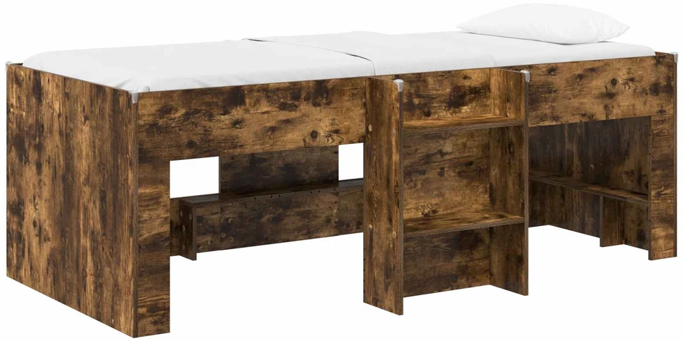 Vaikų Aukštas Lova Dūminio ąžuolo 75 x 190 cm Apdirbta mediena