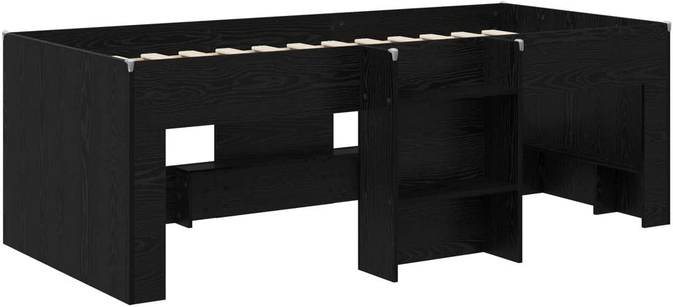 Vaikų Aukštas Lova Juodojo ąžuolo 90 x 200 cm Apdirbta mediena