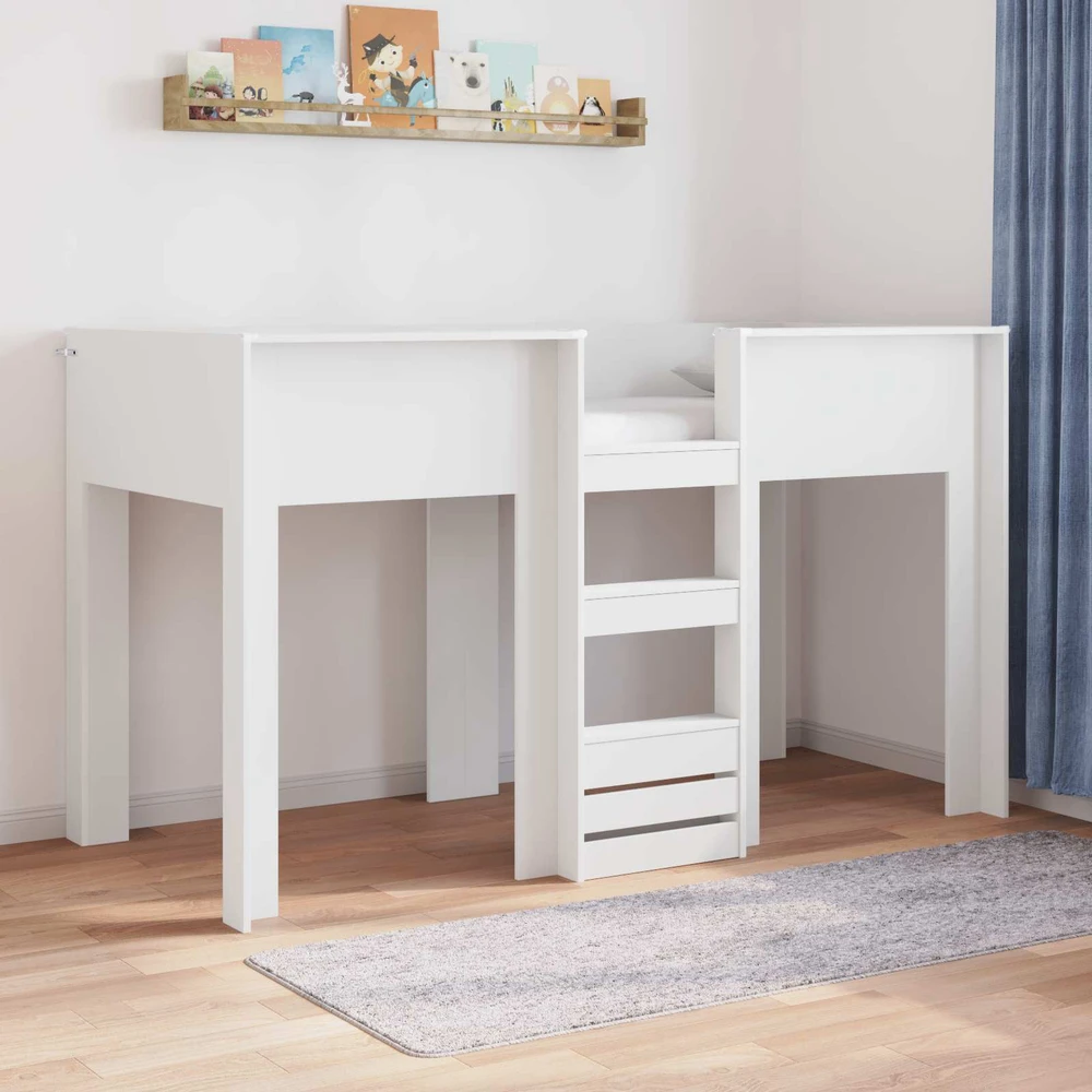 Vaikų dvigulė lova Balta 75 x 190 cm Apdirbta mediena