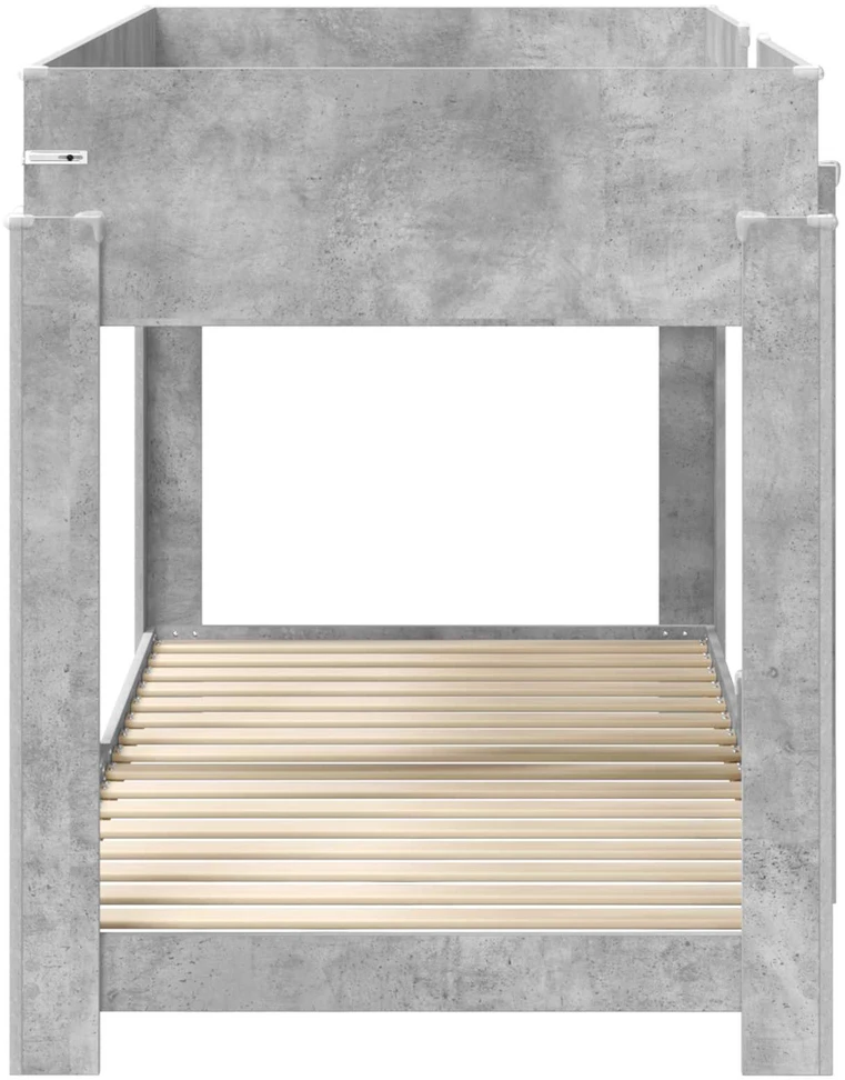 Vaikų dvigulė lova Betono pilka 90 x 200 cm Apdirbta mediena