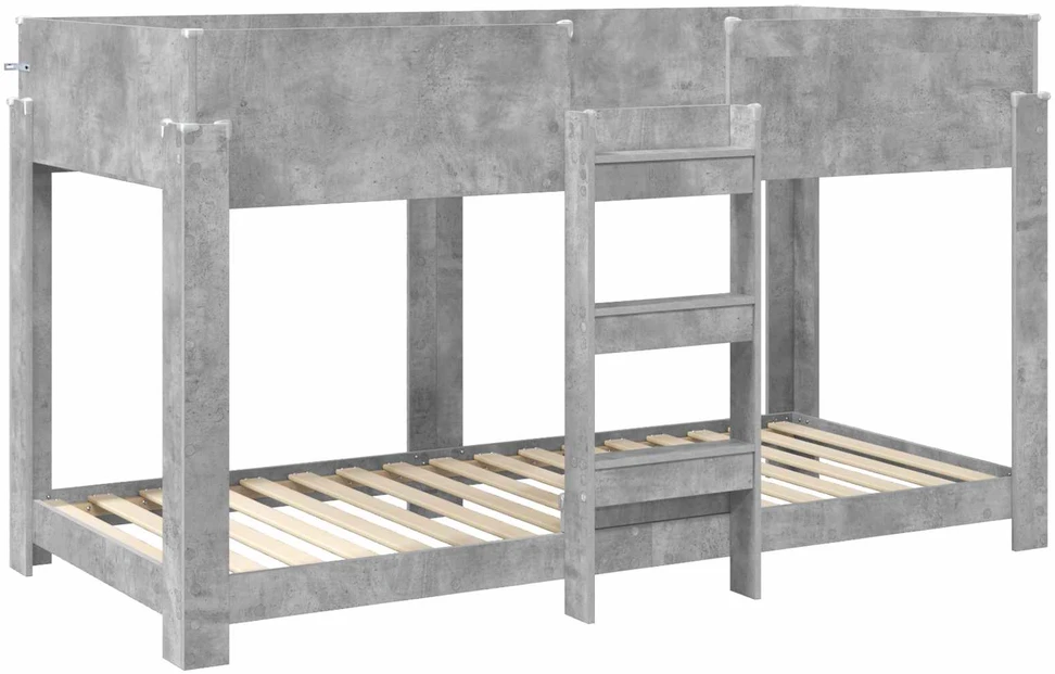 Vaikų dvigulė lova Betono pilka 90 x 200 cm Apdirbta mediena