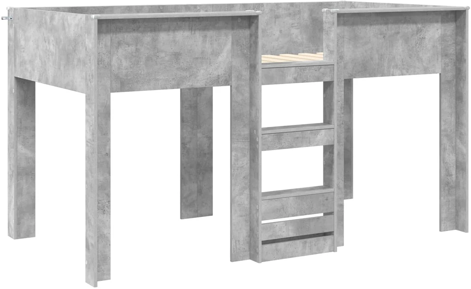 Vaikų dvigulė lova Betono pilka 100 x 200 cm Apdirbta mediena