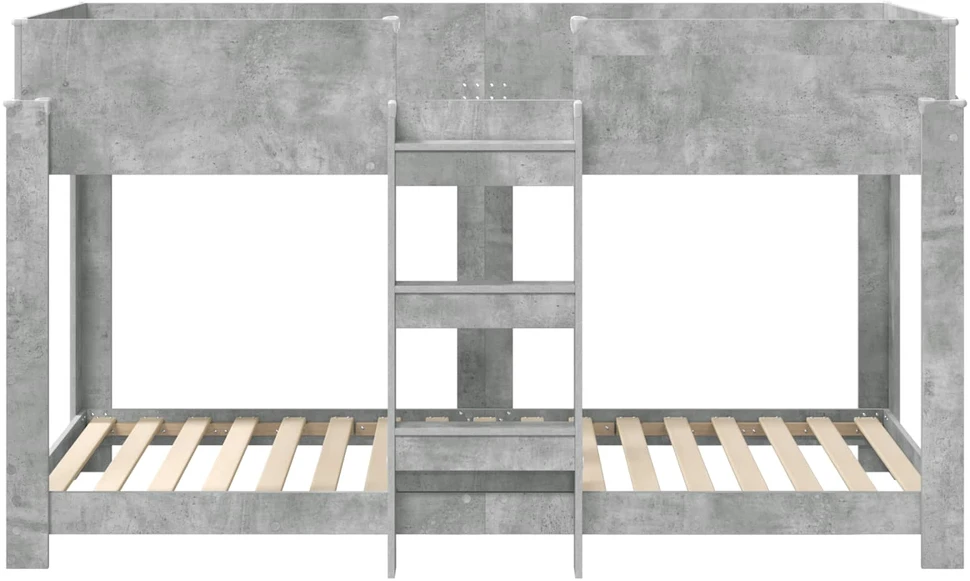Vaikų dvigulė lova Betono pilka 90 x 200 cm Apdirbta mediena