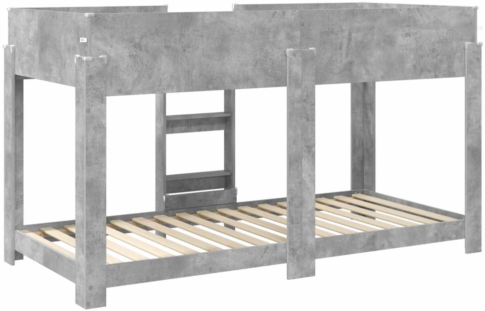 Vaikų dvigulė lova Betono pilka 90 x 200 cm Apdirbta mediena