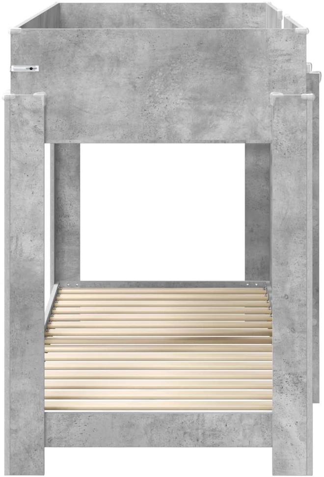 Vaikų dvigulė lova Betono pilka 75 x 190 cm Apdirbta mediena
