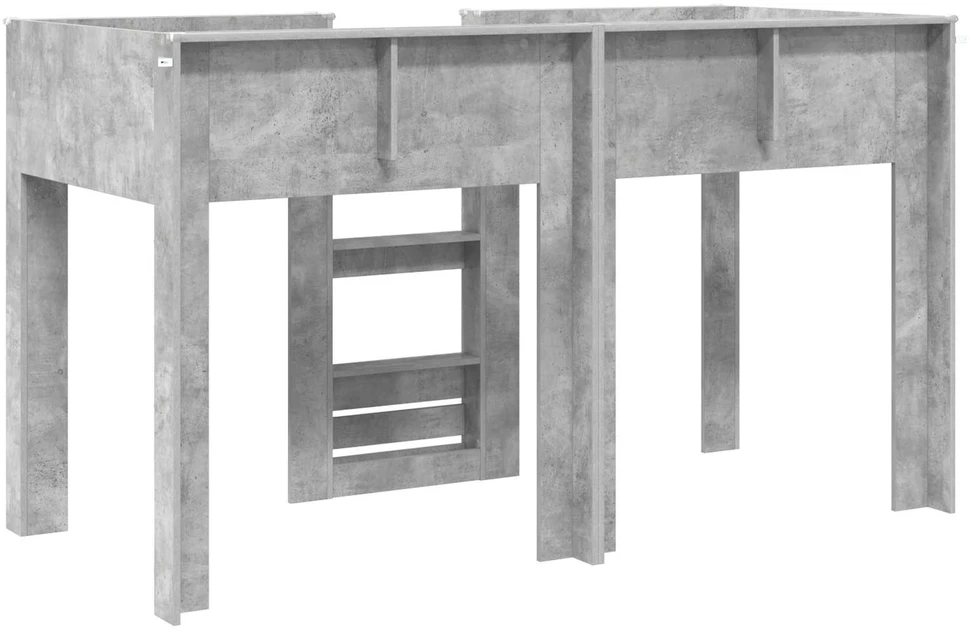 Vaikų dvigulė lova Betono pilka 75 x 190 cm Apdirbta mediena