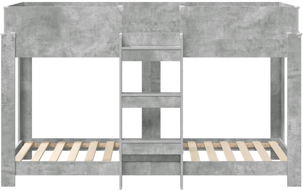 Vaikų dvigulė lova Betono pilka 75 x 190 cm Apdirbta mediena