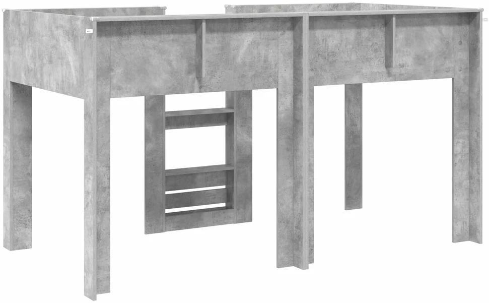Vaikų dvigulė lova Betono pilka 80 x 200 cm Apdirbta mediena