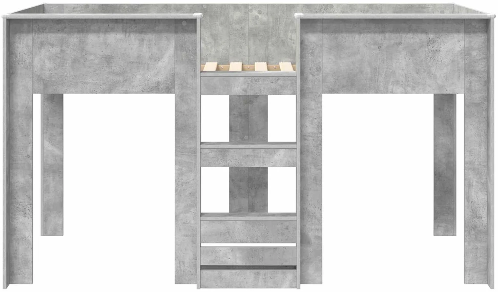 Vaikų dvigulė lova Betono pilka 80 x 200 cm Apdirbta mediena