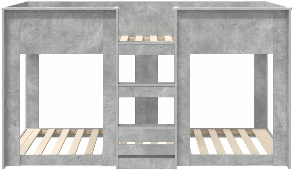 Vaikų dvigulė lova Betono pilka 90 x 200 cm Apdirbta mediena