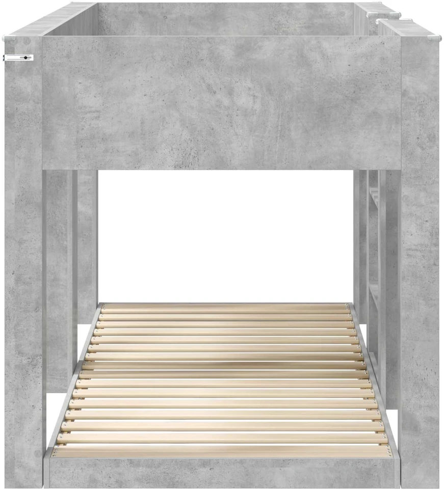Vaikų dvigulė lova Betono pilka 90 x 200 cm Apdirbta mediena