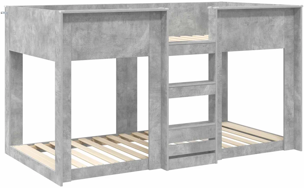 Vaikų dvigulė lova Betono pilka 90 x 200 cm Apdirbta mediena