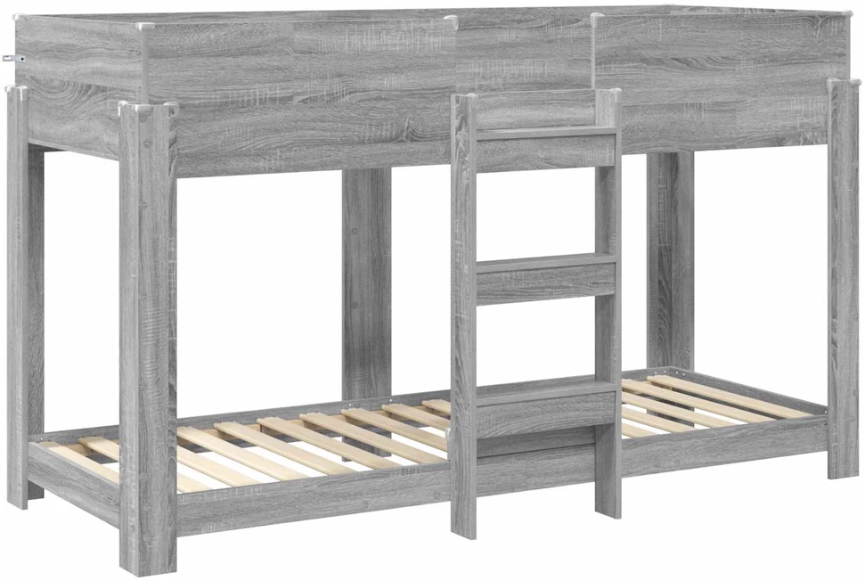 Vaikų dvigulė lova Pilkas Sonoma 75 x 190 cm Apdirbta mediena