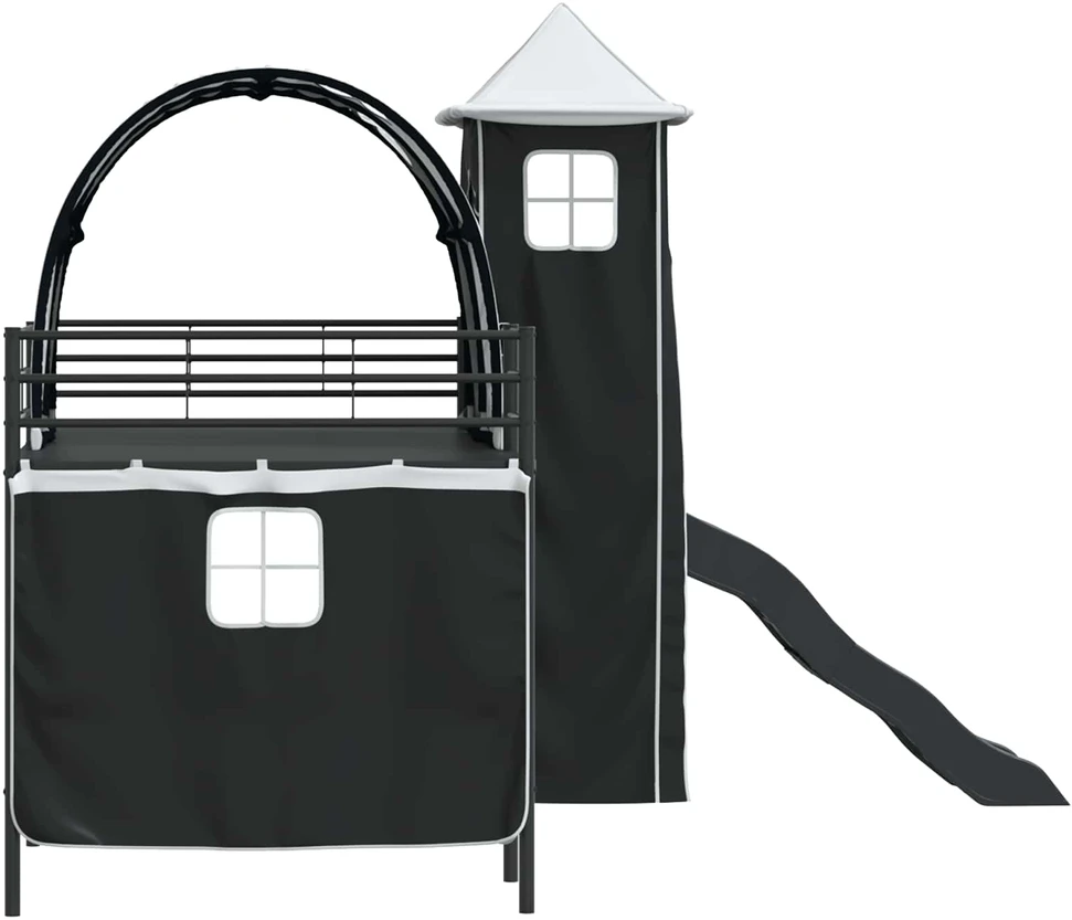 Vaikiška dvigulė lova Paprastas Juoda 80 x 200 cm Metalas